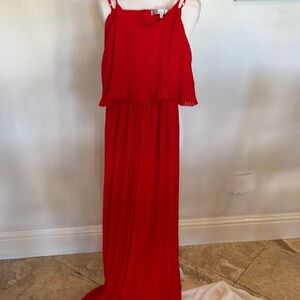 Vibrant Red Pleated jumpsuit ~ never worn. Classy;)